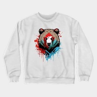 Graffiti Paint Grizzly Bear Creative Crewneck Sweatshirt